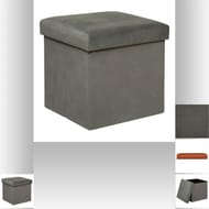 Coffre pouf pliable lilou gris