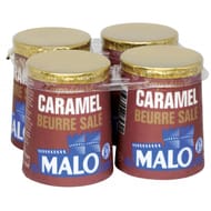 Malo lait pasteurisé emprésuré au caramel beurre salé et au sel de guérande 4x125g
