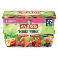 Andros compotes pomme fraise cassis cerise 12x100g