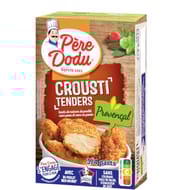 Père dodu crousti tenders provencal haut cuisse de poulet sans peau et sans os panés 380g
