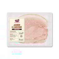 Jambon à l'ancienne blanc sans nitrites 2 tranches 130g domaine picard