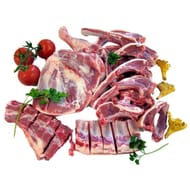 Agneau : quart avant découpé : épaule** avec os à rôtir, côtes** à griller, collier** à mijoter et p
