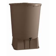 Recuperateur a eau 350 litres avec socle couvercle robinet kit taupe