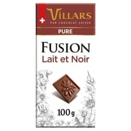 Villars tablette fusion pur lait et noir 100g