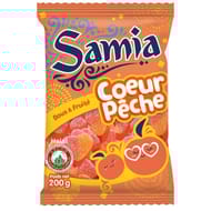 Samia bonbons sachet gélifiés coeur de peche halal 200 g