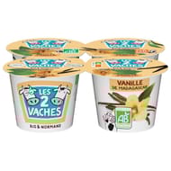 Les 2 Vaches yaourt brassé bio vanille 4x115g