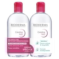 Bioderma créaline h2o eau micellaire nettoyante 2x500ml