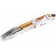 Set 3 accs inox manche bambou (pince, spatule, fourchette)