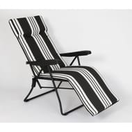 Fauteuil relax rallye 6 positions coloris raye noir / blanc