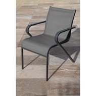 Fauteuil empilable tilleul alu/textilene coloris anthracite