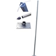 Mât acier   50 mm H 2,40 m (en 3 pièces) Embase 83° à visser ou pointe à planter