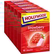 Hollywood fresh fraise sans sucres offre économique 70g