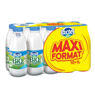Lactel lait bio demi écrémé uht bouteille 10x11 maxi format