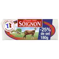 Soignon bûche de chèvre à teneur réduite en sel de 25% - 180 g