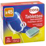 Cora tablettes lave vaisselle classique citron x45