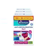 Dr beckmann lingettes anti-décoloration 3en1 lot 100+50 offertes