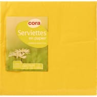 Cora serviettes x50 jaune passion 33x33cm 2 plis