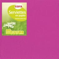 Cora serviettes x50 fucshia 33x33cm 2 plis