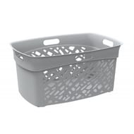 Corbeille à linge almeria gris beton 45l