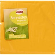 Cora serviettes x50 safran 33x33cm 2 plis