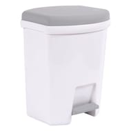 Poubelle 27l à pédale blanc/gris béton