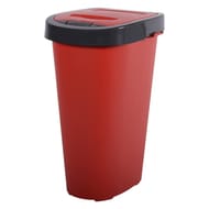Poubelle city push 25l - rouge rubis cadre anthracite