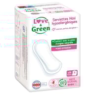 Love & green serviettes hypoallergeniques maxi normal x16