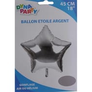 Ballon etoile argent 45cm