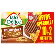 Isla Délice burgers à l'oignon halal 10+2 offerts 960g