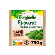 Bonduelle l'épinard feuilles préservées sans résidu pesticides 750g