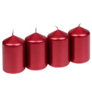 Bougies x 4, 8cm rubis