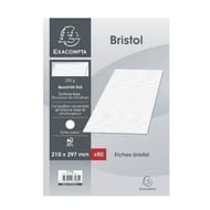 Exacompta 50 fiches bristol non perforées 21x29.7 cm petits carreaux 205 grammes