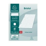 Exacompta 50 fiches bristol perforées 17x22 cm petits carreaux