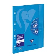 Clairefontaine feuilles simples blanches perforées 21x29.7 200 pages seyes 90g PEFC