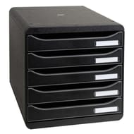 Exacompta big box module classement 5 tiroirs opaque noir punchy
