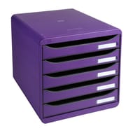 Exacompta module de classement 5 tiroirs violet punchy