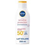 Nivéa sun lait sensitive protection immédiate spf50 200ml
