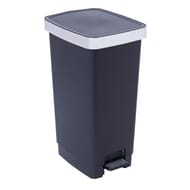 Poubelle ring bin métal noir/argent 40l