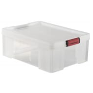 Sundis bac de rangement transparent avec courvercle clip & store 27l