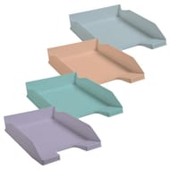 Combo corbeille à courrier 65x255x346 polypro 4 couleurs pastel