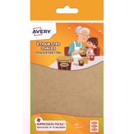 Avery 18 étiquettes ovales kraft 41x89 mm