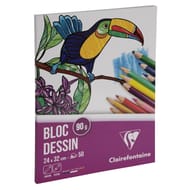Clairefontaine bloc dessin 240x320 50 feuilles blanc 90g