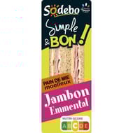 Sodebo club simple & bon complet jambon emmental 145g