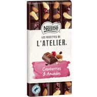 Nestlé l'atelier gourmand noir cranberries amandes 170g