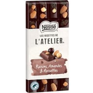 Nestlé  l'atelier chocolat noir raisins amandes noisettes 170g