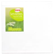 Cora serviettes X40 blanc toucher textile 38X38cm