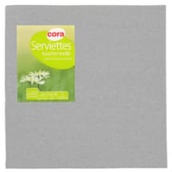 Cora serviettes X40 toucher textile gris 38x38cm2