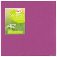 Cora serviettes X40 prune toucher textile 38cm