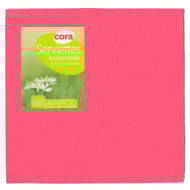 Cora serviettes x40 fuchsia toucher textile 38x38cm