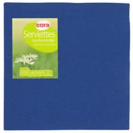 Cora serviettes x40 bleu marine toucher textile 38x38 cm